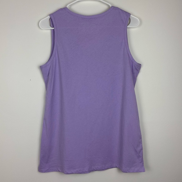 Midnight by Carole Hochman Lavender V-Neck Sleeveless Tank Top - Picture 3 of 4